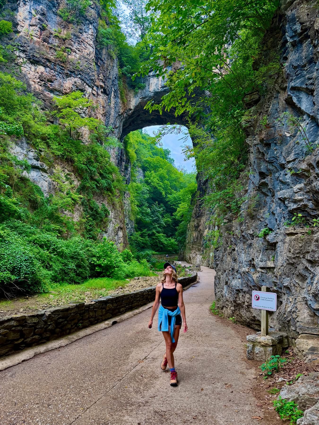 Nicole beneath Natural Bridge, Virginia